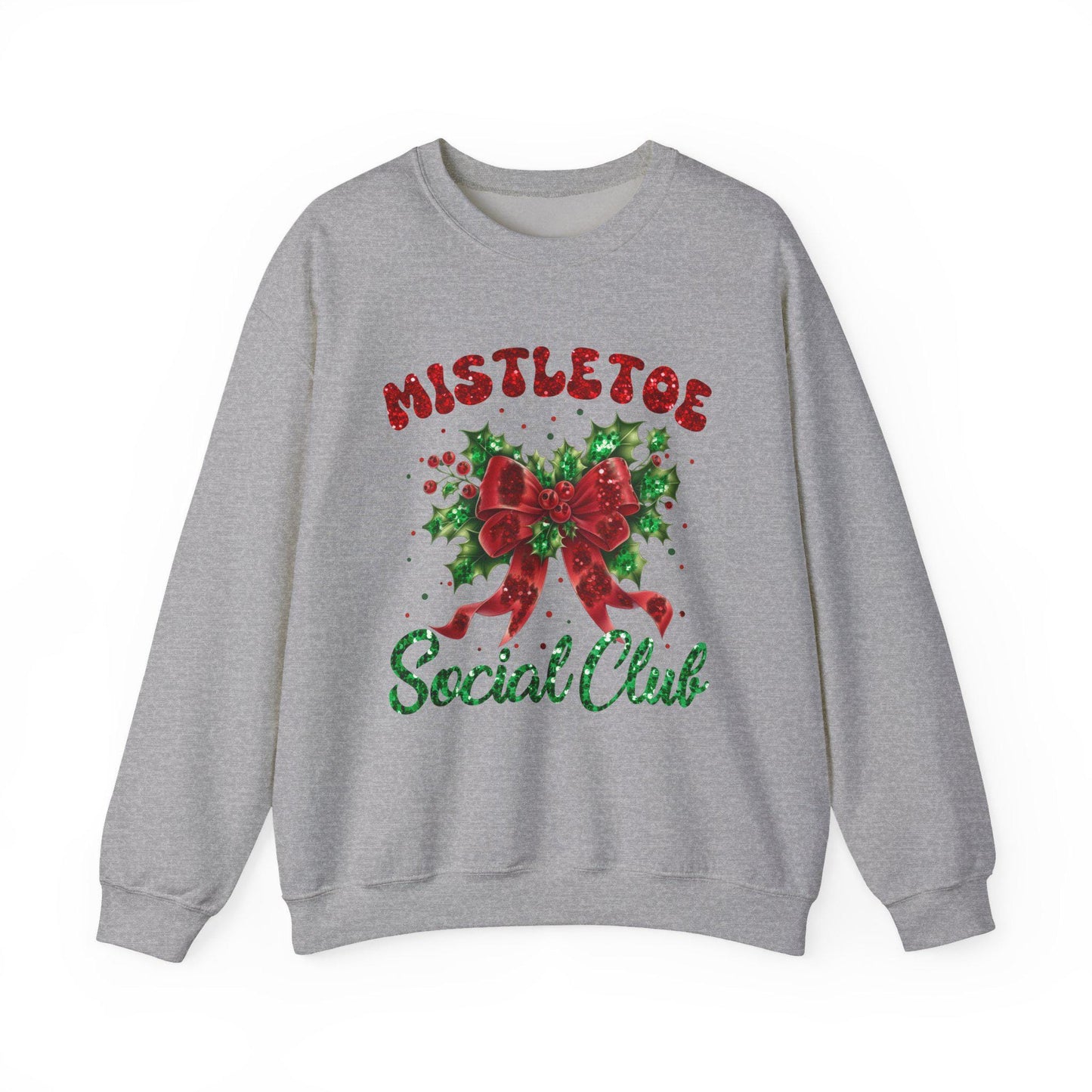 Cozy Holiday Sweatshirt with Mistletoe Design, Perfect for Winter Gatherings, Christmas Parties, Family Celebrations, Gifts