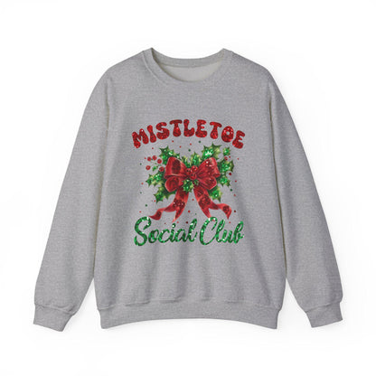 Cozy Holiday Sweatshirt with Mistletoe Design, Perfect for Winter Gatherings, Christmas Parties, Family Celebrations, Gifts