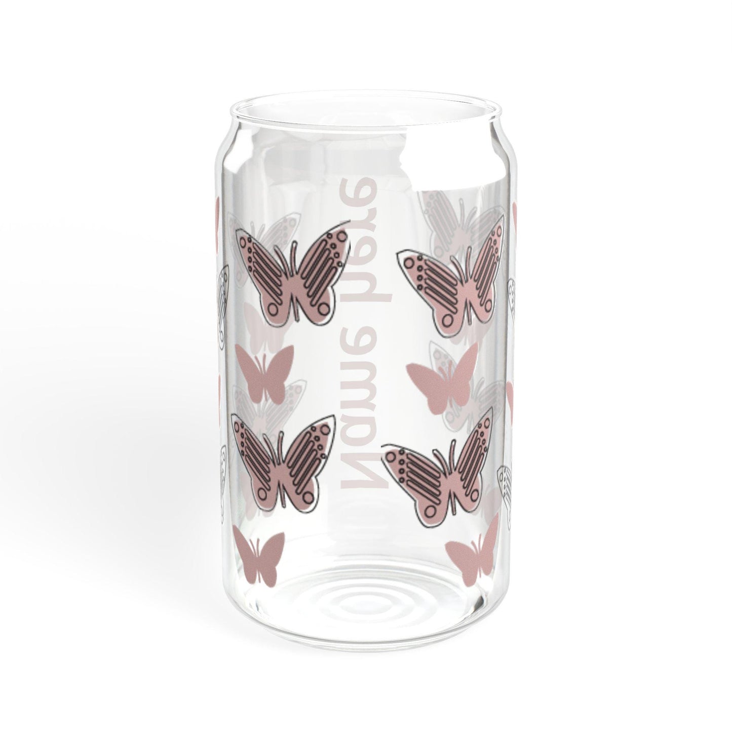 Butterfly Sipper Glass, 16oz, Eco-Friendly Drinkware, Personalized Gifts, Summer Party Accessories, Unique Kitchen Decor, Butterfly Lovers