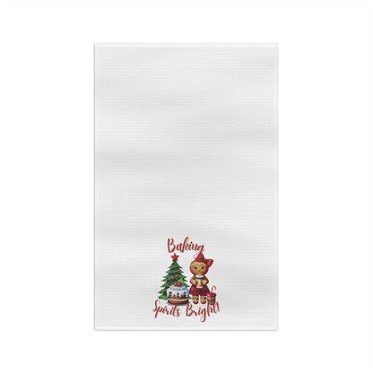Whimsical Baking Tea Towel, Holiday Kitchen Decor, Christmas Gift, Festive Cooking Accessory, Seasonal Home Decor