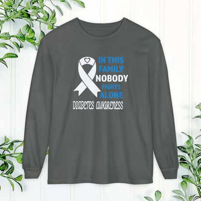 Diabetes Awareness Long Sleeve Shirt, Support Diabetes Shirt, Sports Team Spirit, Health Campaign Gear, Gift for Supporters, T1D awareness