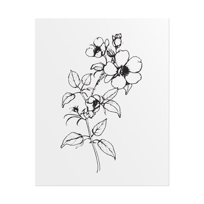 Floral Sketch Print: Minimalist Botanical Wall Art