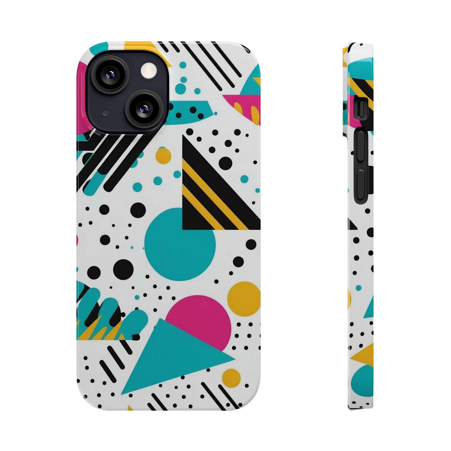 Geometric iPhone Case: Colorful Abstract Design, Protective Slim Cover