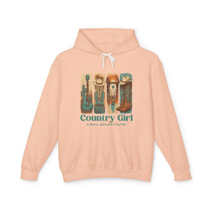 Country Girl Unisex Lightweight Hoodie, Cozy Country Sweatshirt, Gift for Her, Farmhouse Fashion, Country Music Lover