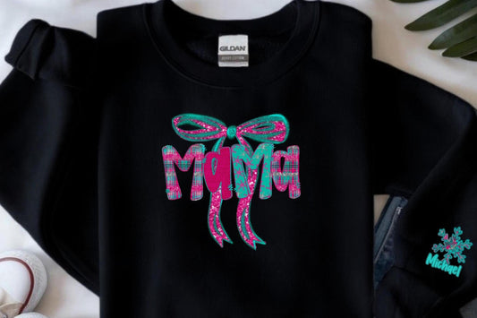 Custom Bow Sweatshirt for Moms, Cozy Crewneck, Mother's Day Gift, Birthday Present, Casual Wear