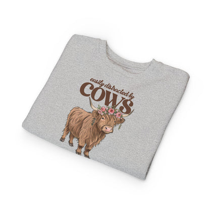 Cute Highland Cow Toddler Sweatshirt, Cow Lover Gift, Cute Kids Sweatshirt, Animal Themed Clothing, Baby Shower Gift, Farm Animal Apparel