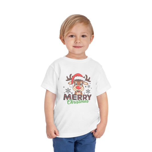 Christmas Reindeer Toddler Tee, Cute Toddler Shirt, Kids Christmas Outfit, Holiday Gift for Kids, Merry Christmas Tee