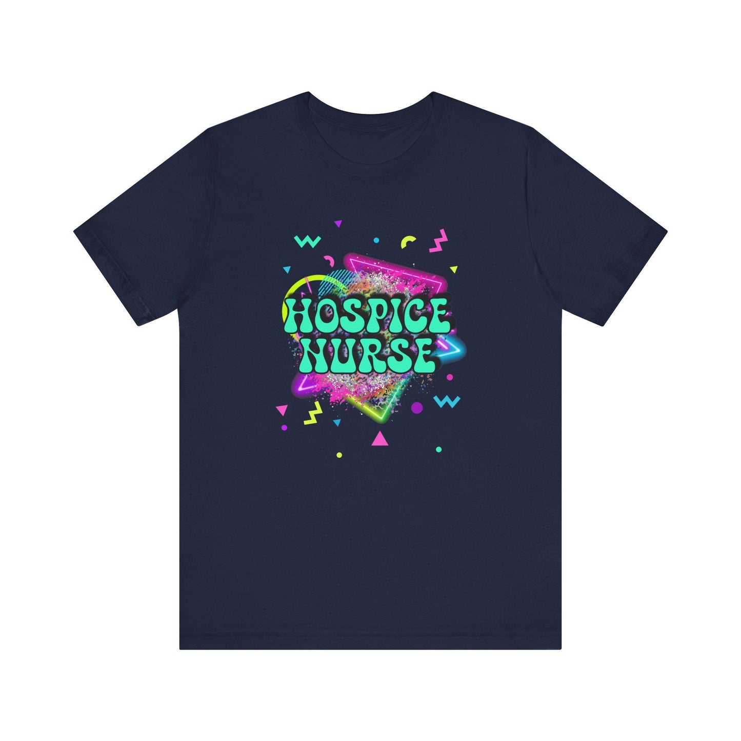 Colorful Hospice Nurse T-Shirt, Fun Nurse Apparel, Medical Tees, Gift for Nurses, Casual Workwear, 80's shirt, disco
