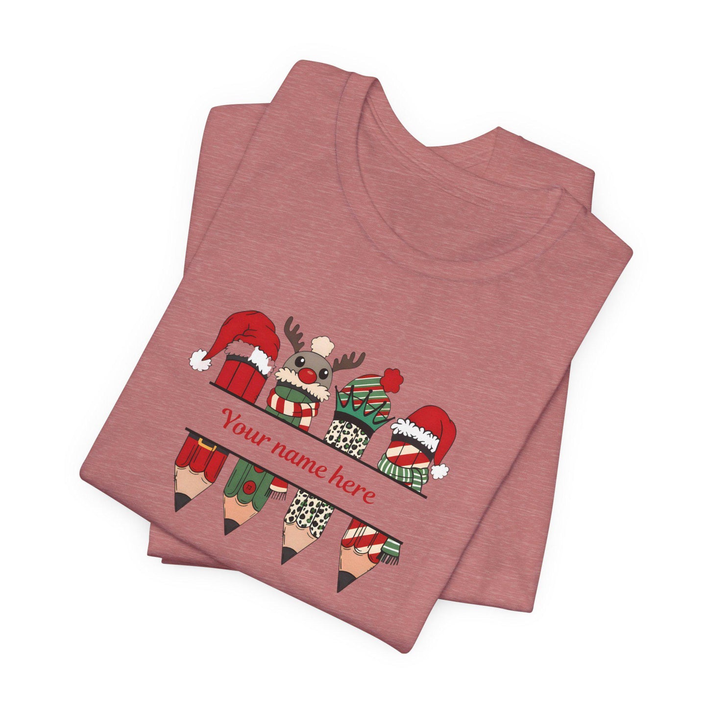 Personalized Christmas Tee, Festive Holiday Shirt, Unisex Jersey Tee, Custom Name Gift, Cozy Christmas Apparel