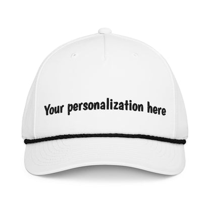 Classic rope cap, Personalize with your team name.