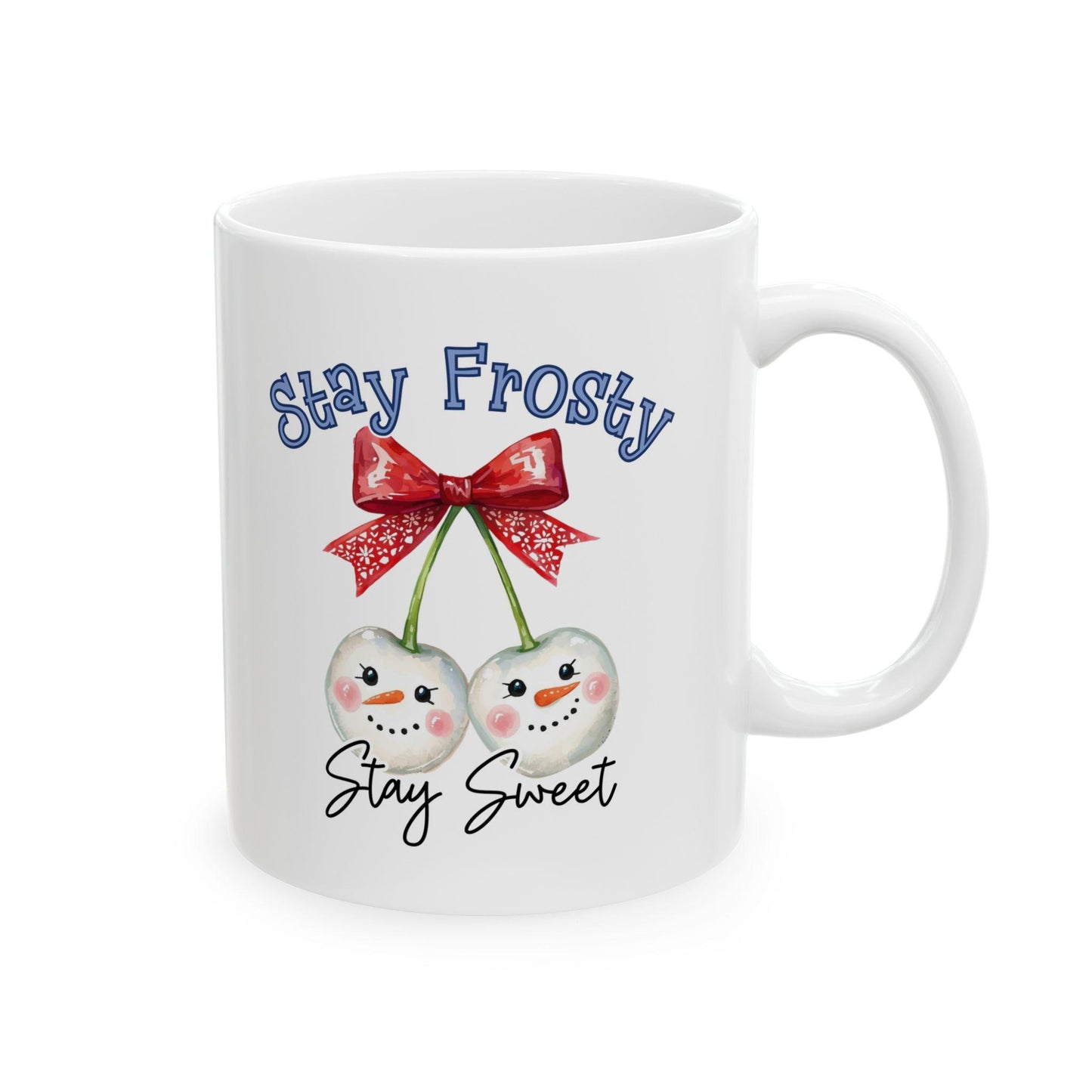 Frosty Ceramic Coffee Mug, Cute Gift for Friends, Stay Spooky Mug, Halloween Decor, Cute Coffee Cup, White elephant gift