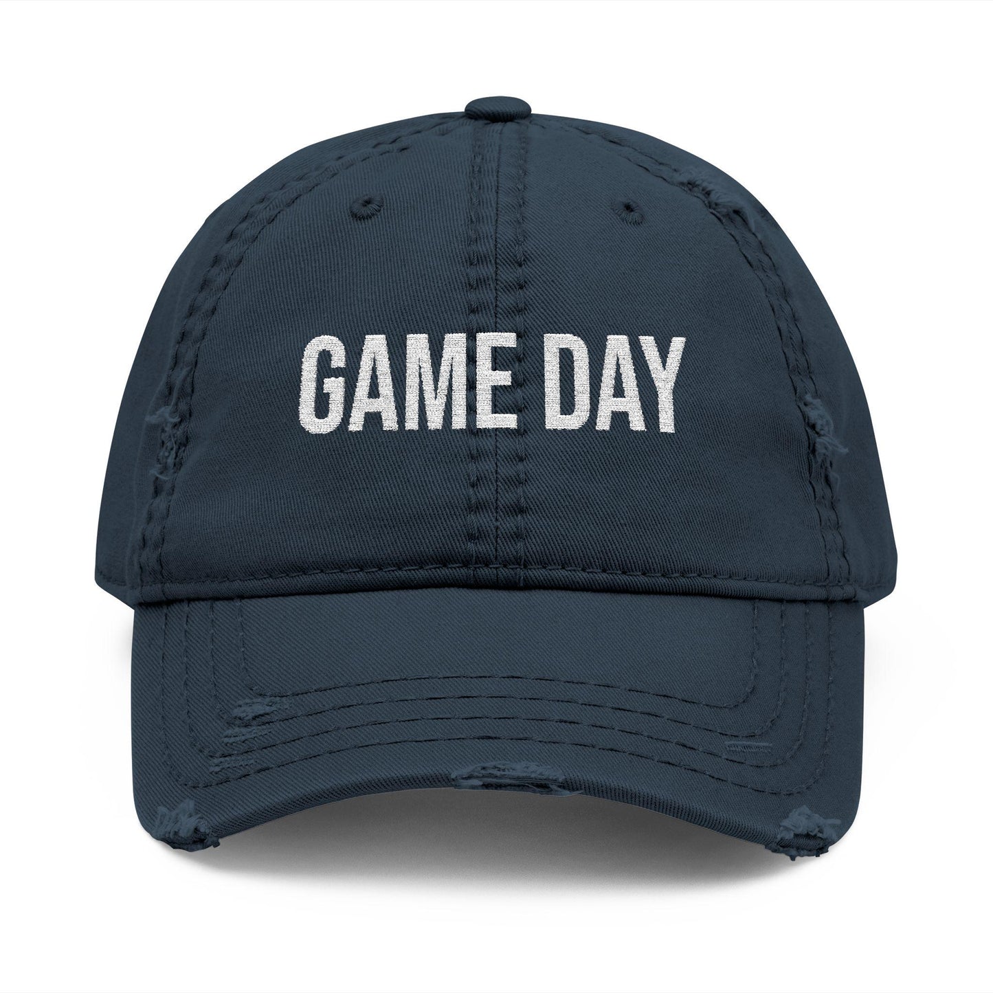Game Day distressed dad hat, Embroidered baseball cap, cute game day hat