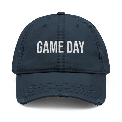 Game Day distressed dad hat, Embroidered baseball cap, cute game day hat