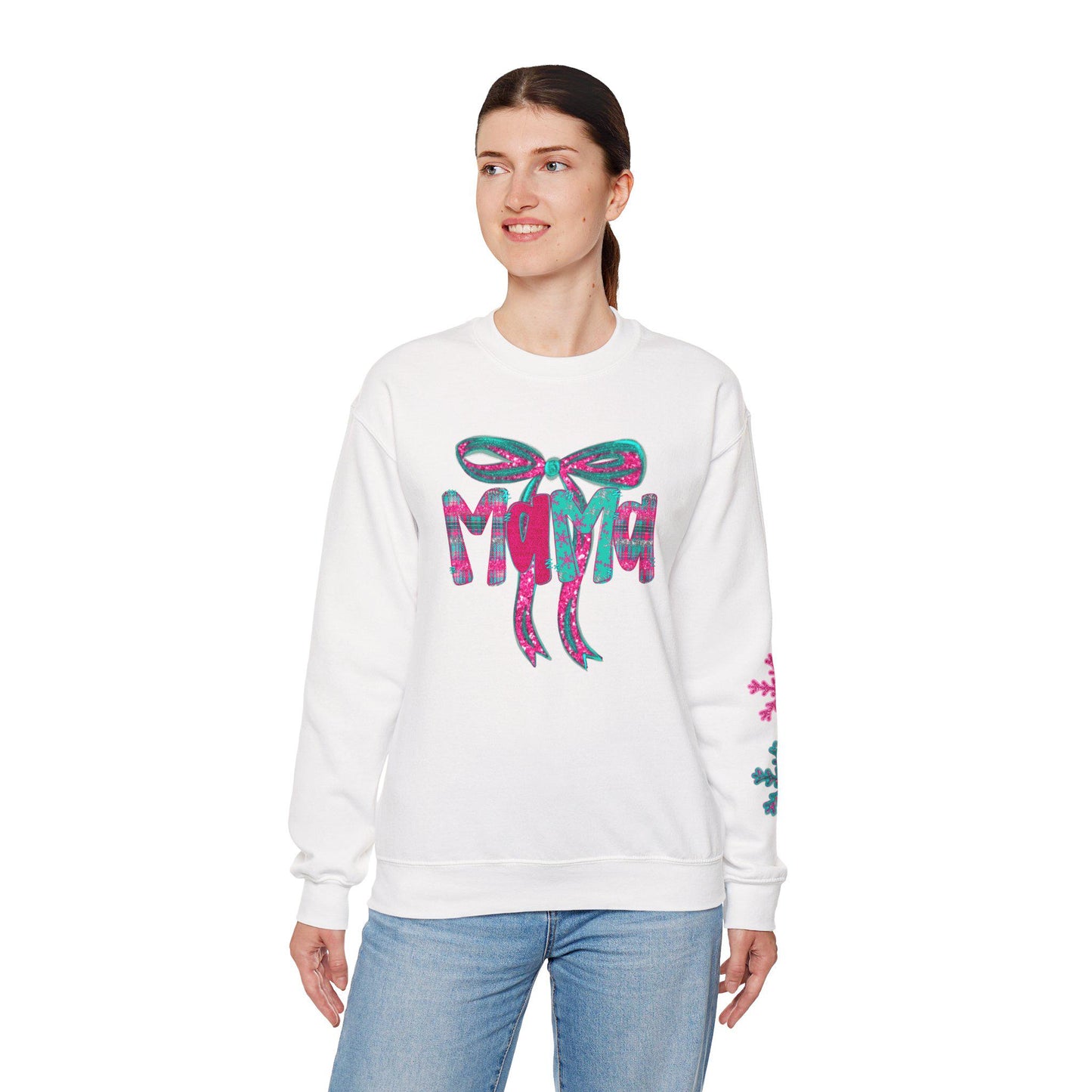 Custom Bow Sweatshirt for Moms, Cozy Crewneck, Mother's Day Gift, Birthday Present, Casual Wear