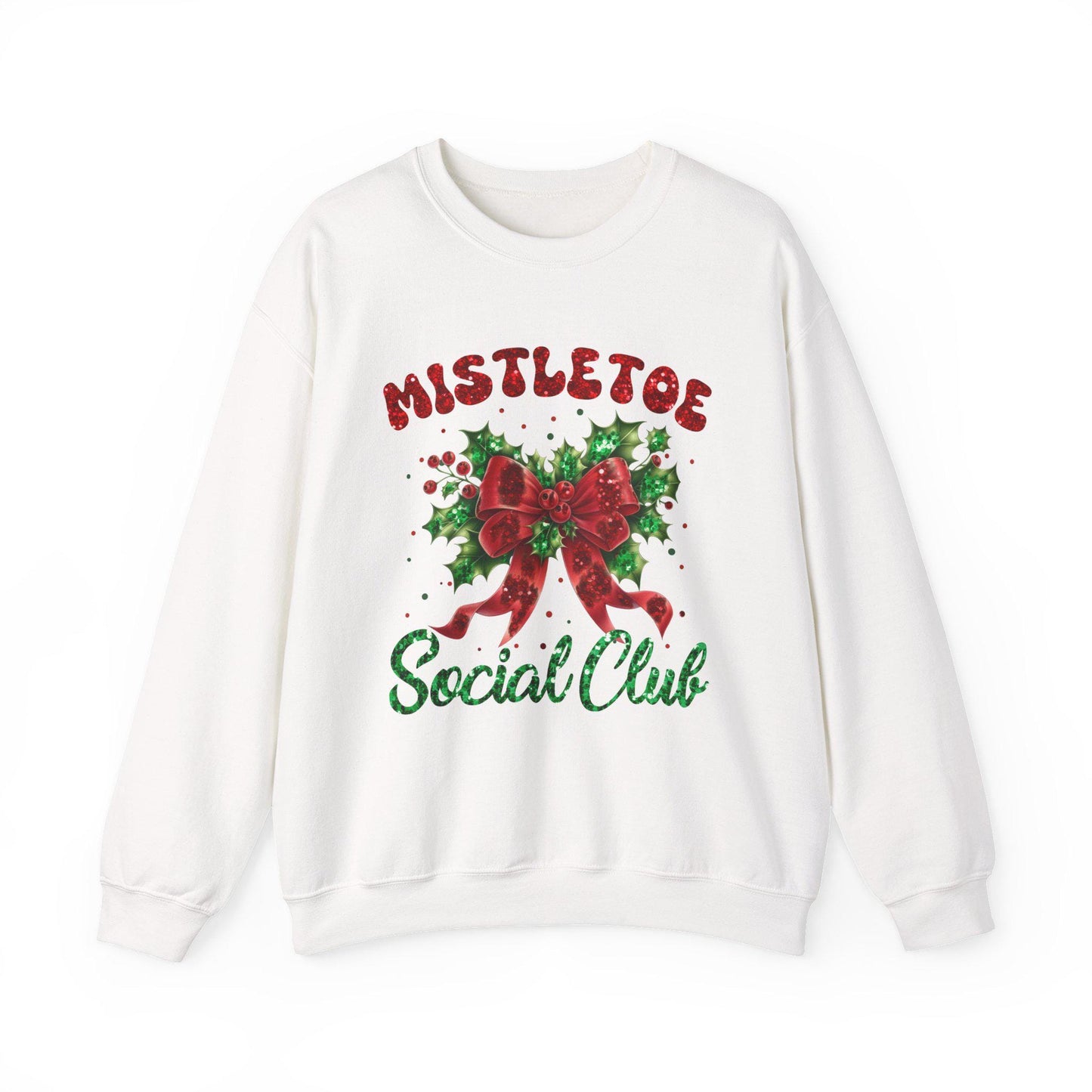 Cozy Holiday Sweatshirt with Mistletoe Design, Perfect for Winter Gatherings, Christmas Parties, Family Celebrations, Gifts