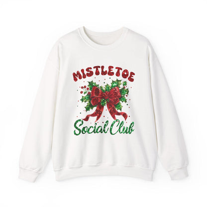 Cozy Holiday Sweatshirt with Mistletoe Design, Perfect for Winter Gatherings, Christmas Parties, Family Celebrations, Gifts