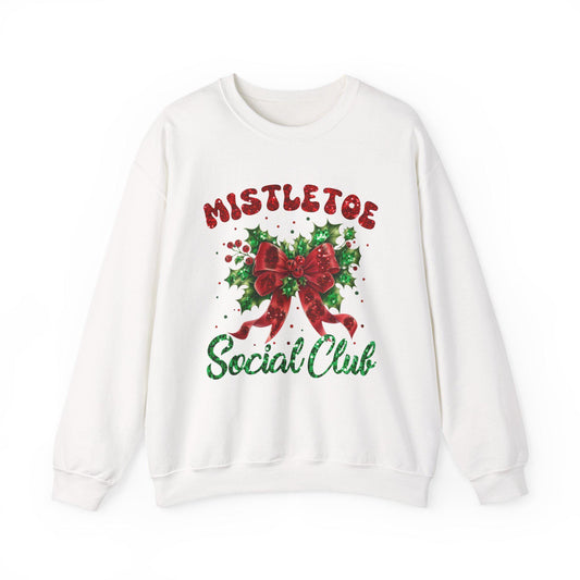 Cozy Holiday Sweatshirt with Mistletoe Design, Perfect for Winter Gatherings, Christmas Parties, Family Celebrations, Gifts