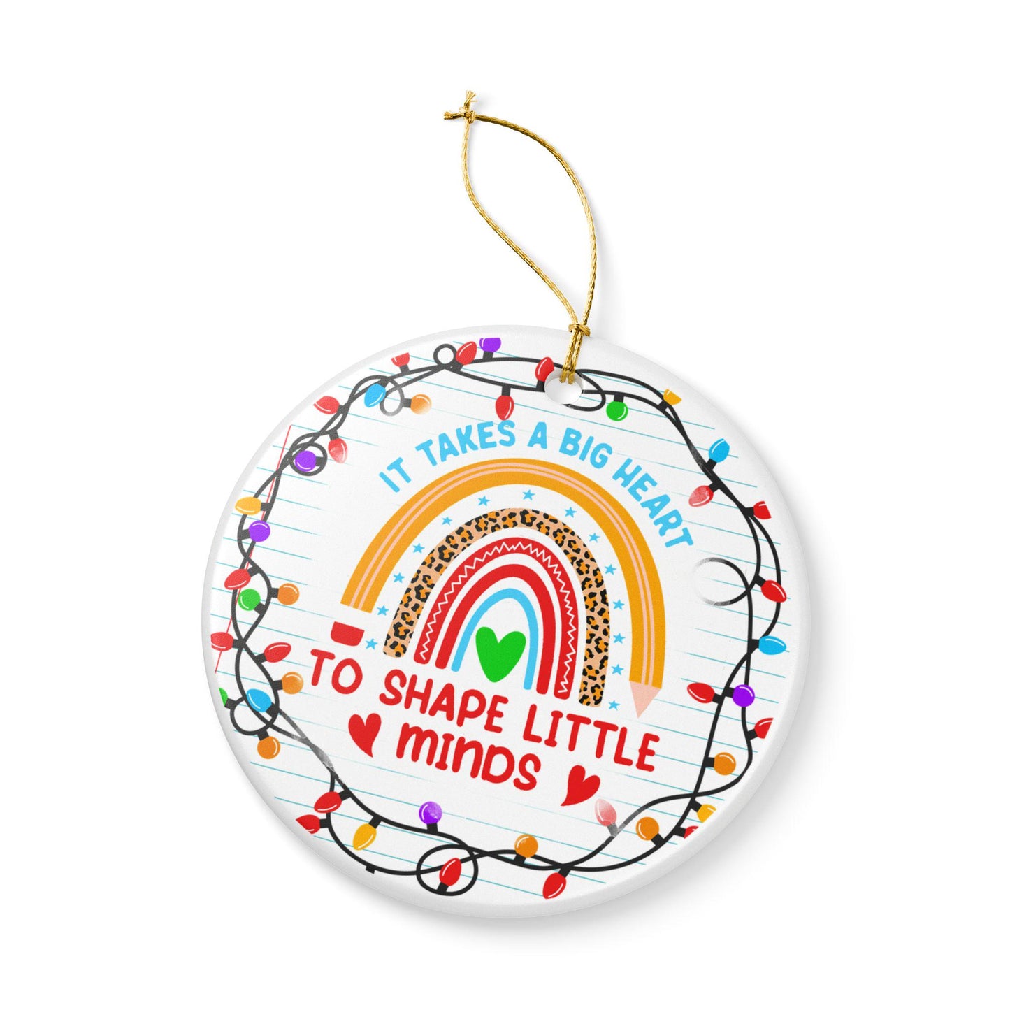Heartwarming Christmas Ornament - Perfect Gift for Teachers & Kids, Rainbow Decor, Holiday Keepsake, Home Decoration, Christmas Ornament