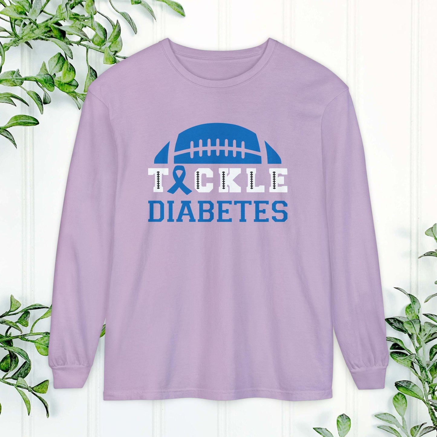 Diabetes Awareness Long Sleeve Shirt, Tackle Diabetes Shirt, Sports Team Spirit, Health Campaign Gear, Gift for Supporters, T1D awareness