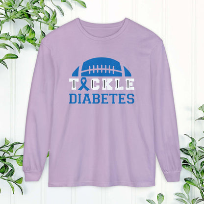 Diabetes Awareness Long Sleeve Shirt, Tackle Diabetes Shirt, Sports Team Spirit, Health Campaign Gear, Gift for Supporters, T1D awareness