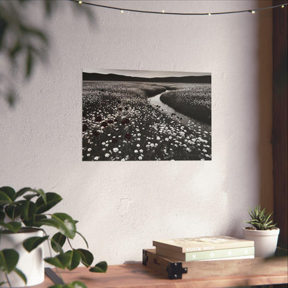 Monochrome Landscape Poster: Minimalist Nature Art Print