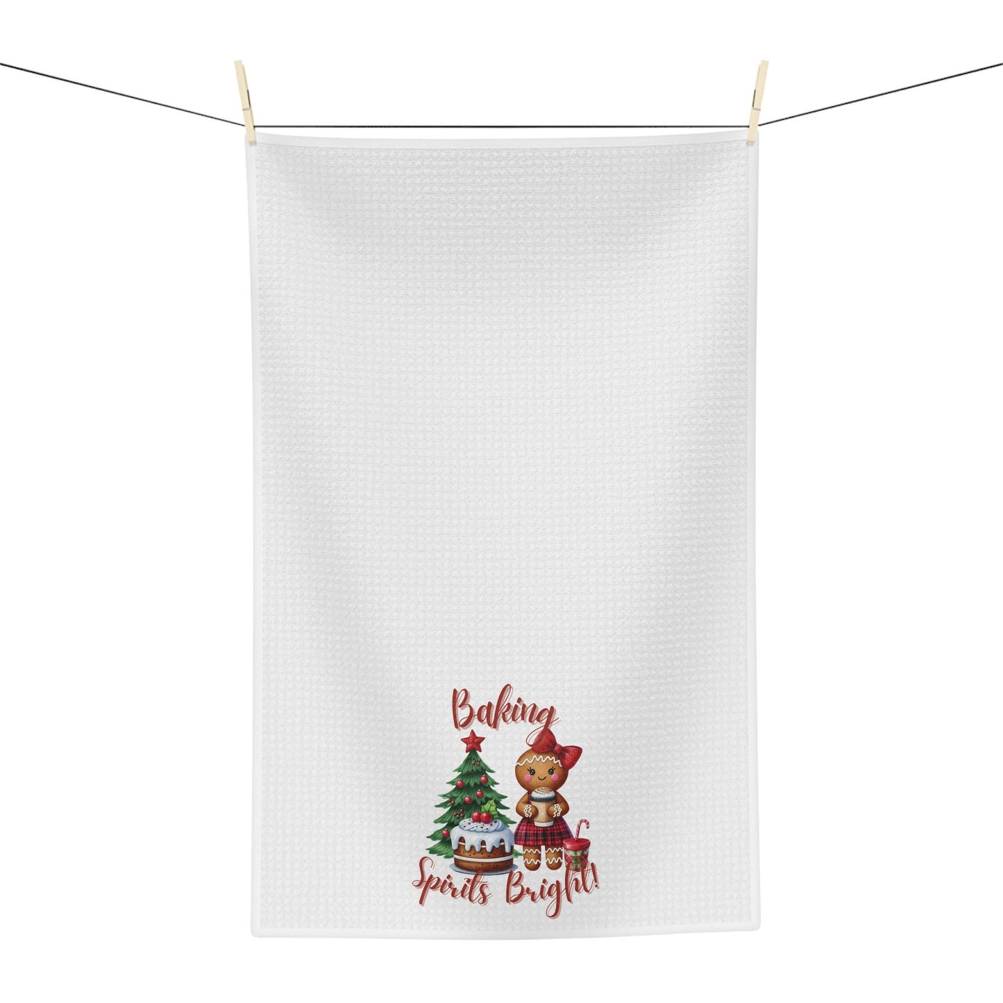 Whimsical Baking Tea Towel, Holiday Kitchen Decor, Christmas Gift, Festive Cooking Accessory, Seasonal Home Decor