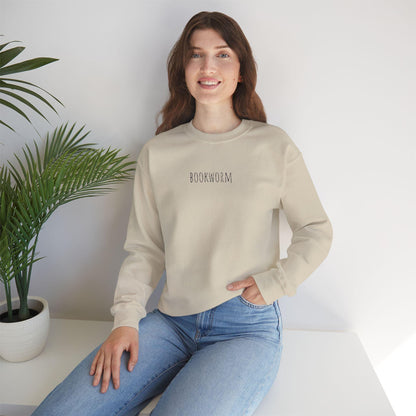 Bookworm embroidered sweatshirt, Perfect for reading lover gift.