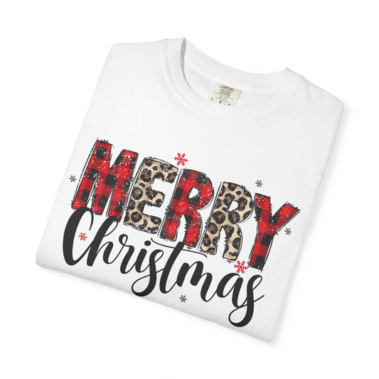 Merry Christmas Garment-Dyed T-Shirt, Unisex Holiday Tee, Festive Apparel, Christmas Gift, Cozy Casual Wear