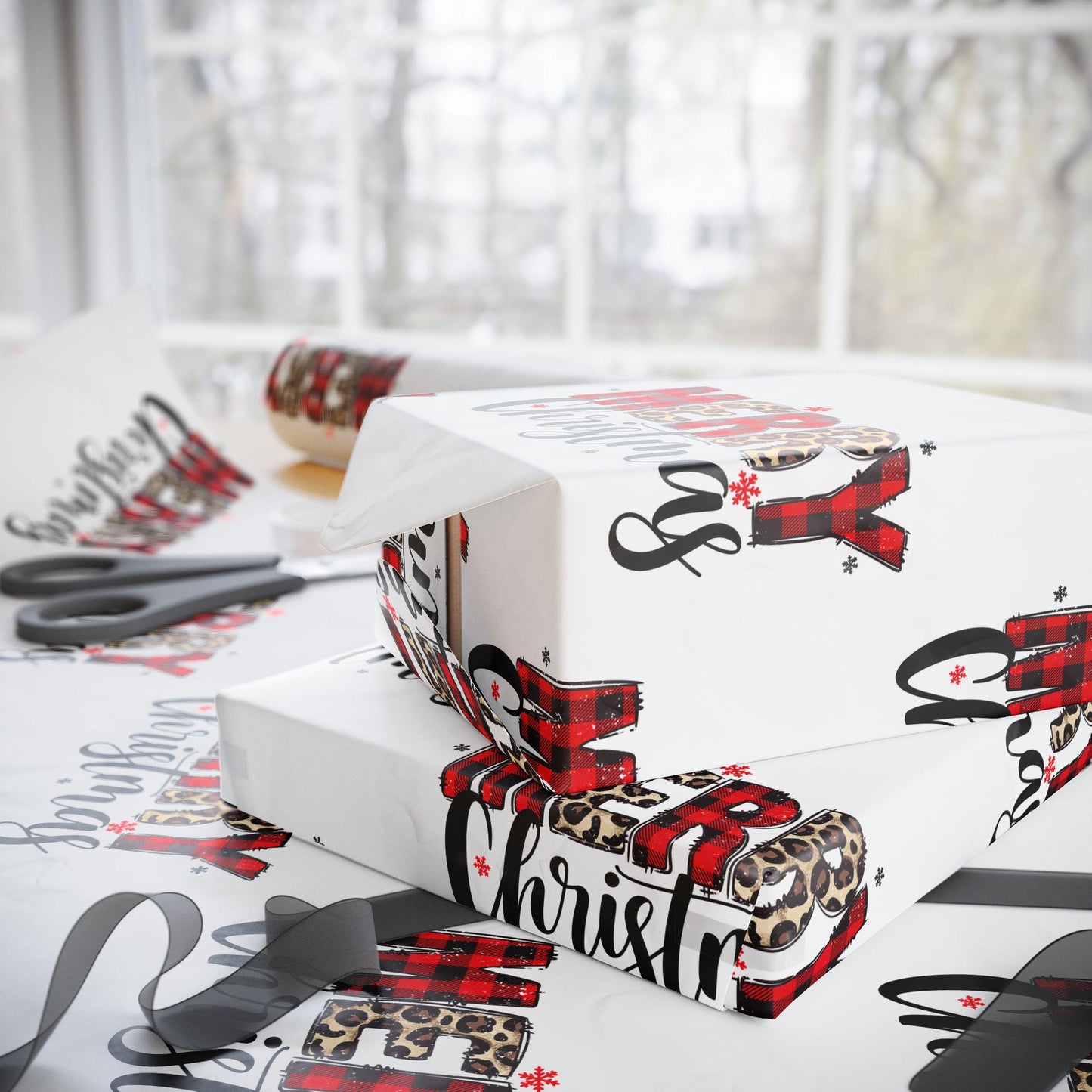 Festive Wrapping Paper Roll, Cute Gift Wrap for Holidays, Christmas, Birthdays, Unique Present Packaging, Eco-Friendly Material