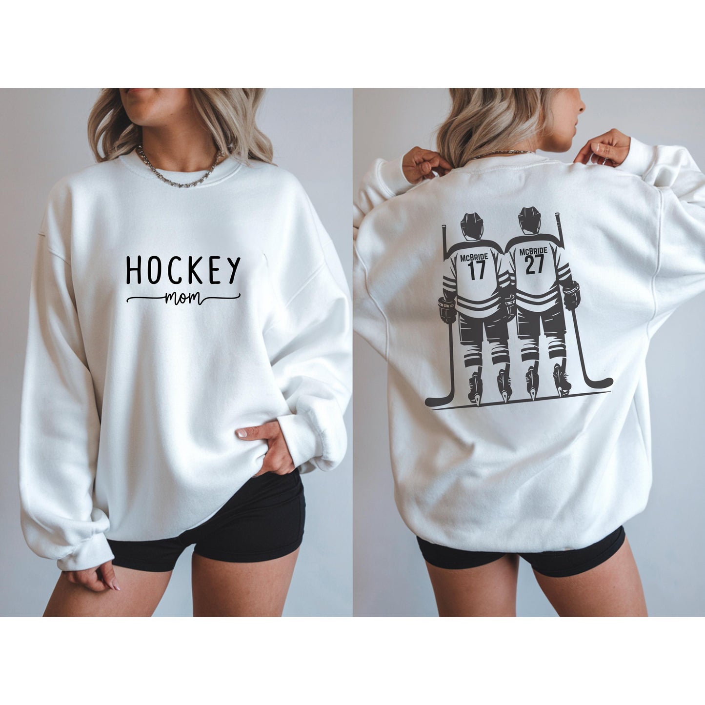 Personalized Hockey Lovers Crewneck Sweatshirt, Unisex Sweatshirt, Hockey Sweatshirt Gift, Cozy Hockey Apparel, Sports Fan