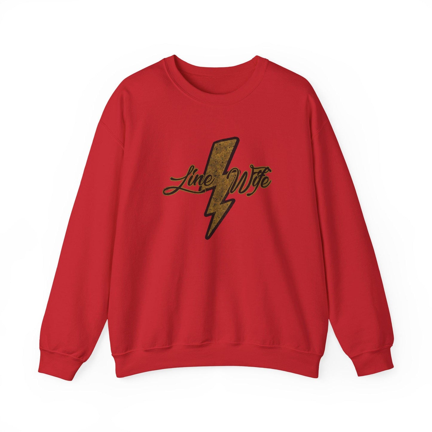 Line Wife Lightning Bolt Crewneck Sweatshirt - Unisex Heavy Blend, Cozy Pullover, Casual Wear, Gift for Him/Her, Everyday Comfort