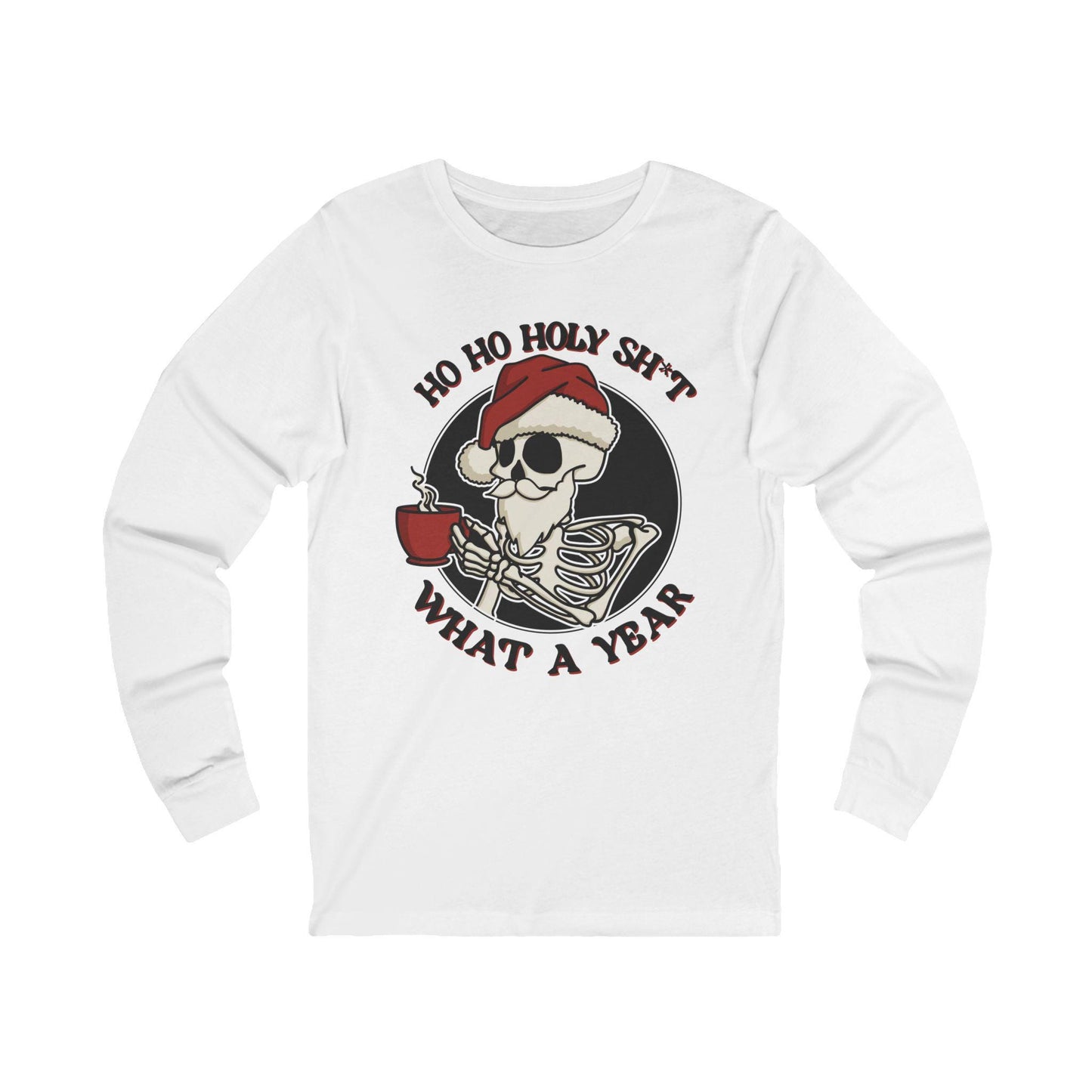 Funny Holiday Skeleton Tee, Skeleton Long Sleeve Shirt, Christmas Humor Top, Unisex Gift, Casual Wear, Unique Holiday Apparel