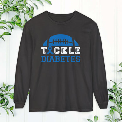 Diabetes Awareness Long Sleeve Shirt, Tackle Diabetes Shirt, Sports Team Spirit, Health Campaign Gear, Gift for Supporters, T1D awareness