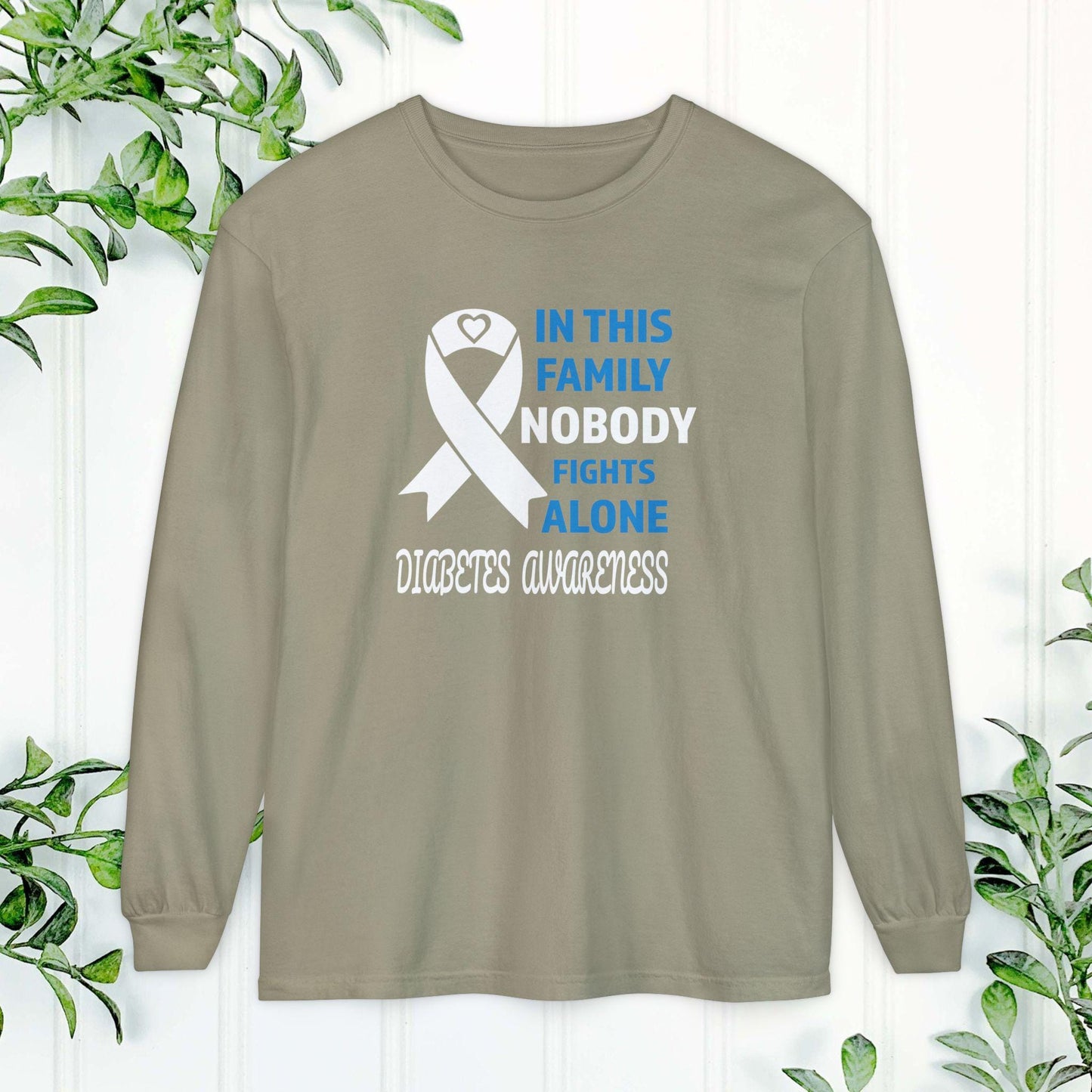 Diabetes Awareness Long Sleeve Shirt, Support Diabetes Shirt, Sports Team Spirit, Health Campaign Gear, Gift for Supporters, T1D awareness