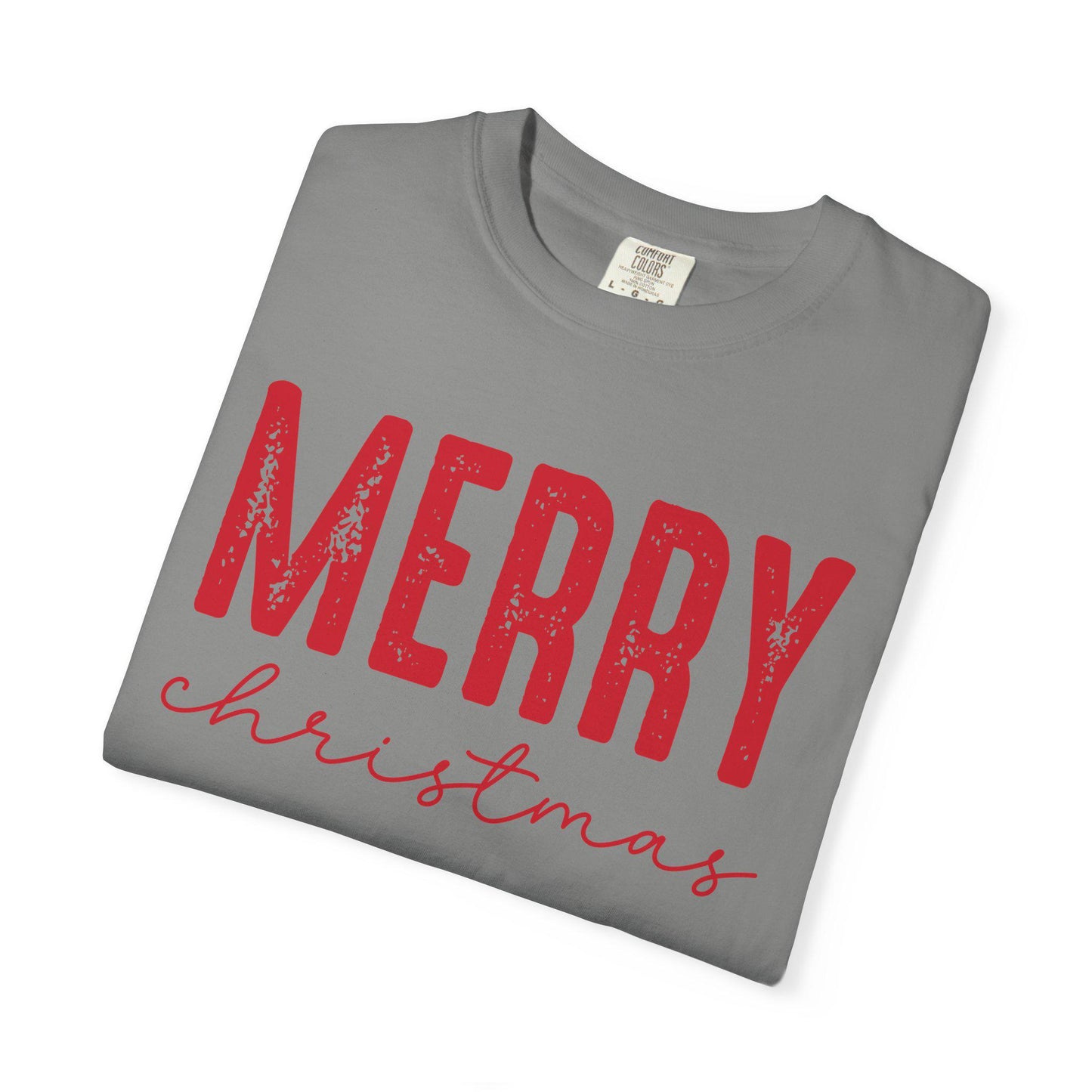 Merry Christmas Unisex Garment-Dyed T-shirt, Holiday Tee, Festive Apparel, Gift Idea, Xmas T-shirt, Cozy Christmas Outfit