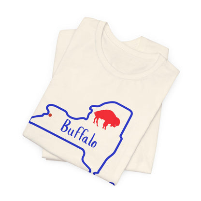 Buffalo Short Sleeve Tee, Fun Buffalo Fan Shirt, Game Day T-Shirt, Sports Apparel, Unisex Sports Tee, Perfect Gift for Football Fans