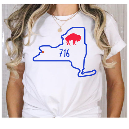 Buffalo, 716 Game Day T-Shirt, Fan Gear, Sports Apparel, Buffalo Merchandise, NY Pride Shirt