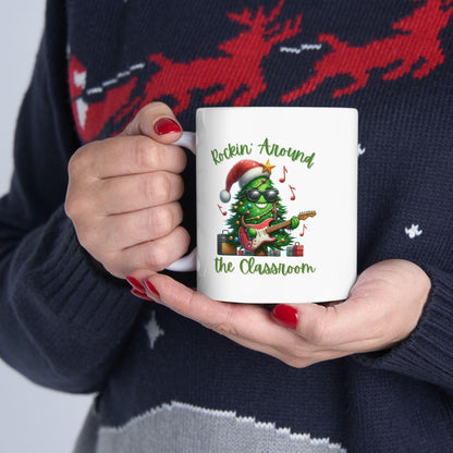Festive Classroom Ceramic Mug with Whimsical Gnome Design | Perfect Gift for Coffee Lovers, Holiday Celebrations, Cozy Home Decor