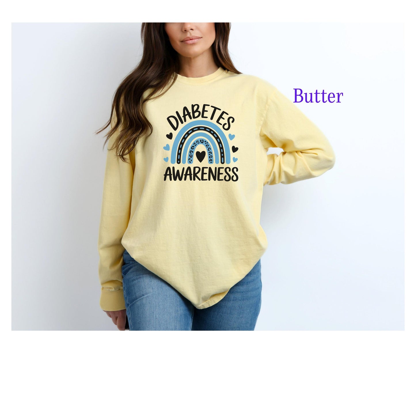 Diabetes Awareness Long Sleeve T-Shirt, Diabetes Support and Advocacy, Fundraiser Events, Gifts, Awareness Campaigns, Support, JD1, T1D