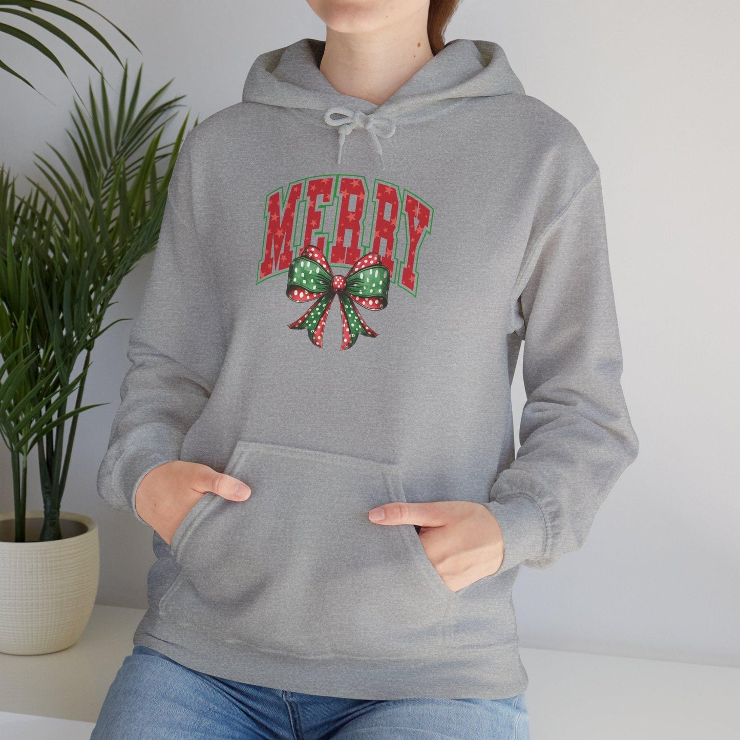 Merry Holiday Hoodie, Festive Sweatshirt, Christmas Gift, Winter Apparel, Cozy Clothing, Unisex Sweater