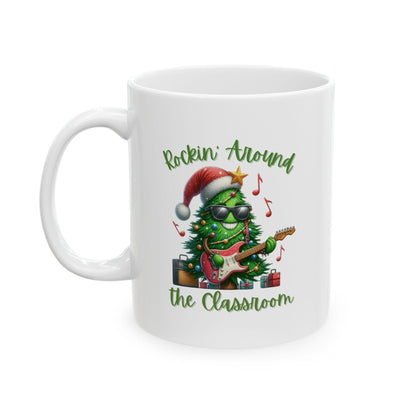 Festive Classroom Ceramic Mug with Whimsical Gnome Design | Perfect Gift for Coffee Lovers, Holiday Celebrations, Cozy Home Decor