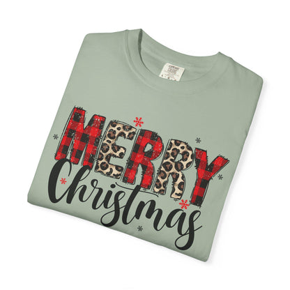 Merry Christmas Garment-Dyed T-Shirt, Unisex Holiday Tee, Festive Apparel, Christmas Gift, Cozy Casual Wear