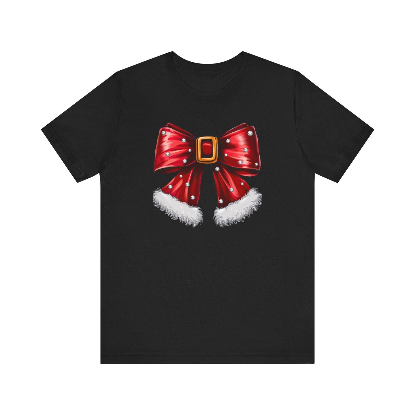 Festive Christmas Bow Tee, Holiday Gift, Casual Wear, Unisex T-Shirt, Seasonal Apparel, Christmas Celebration Shirt, Mrs Claus bow