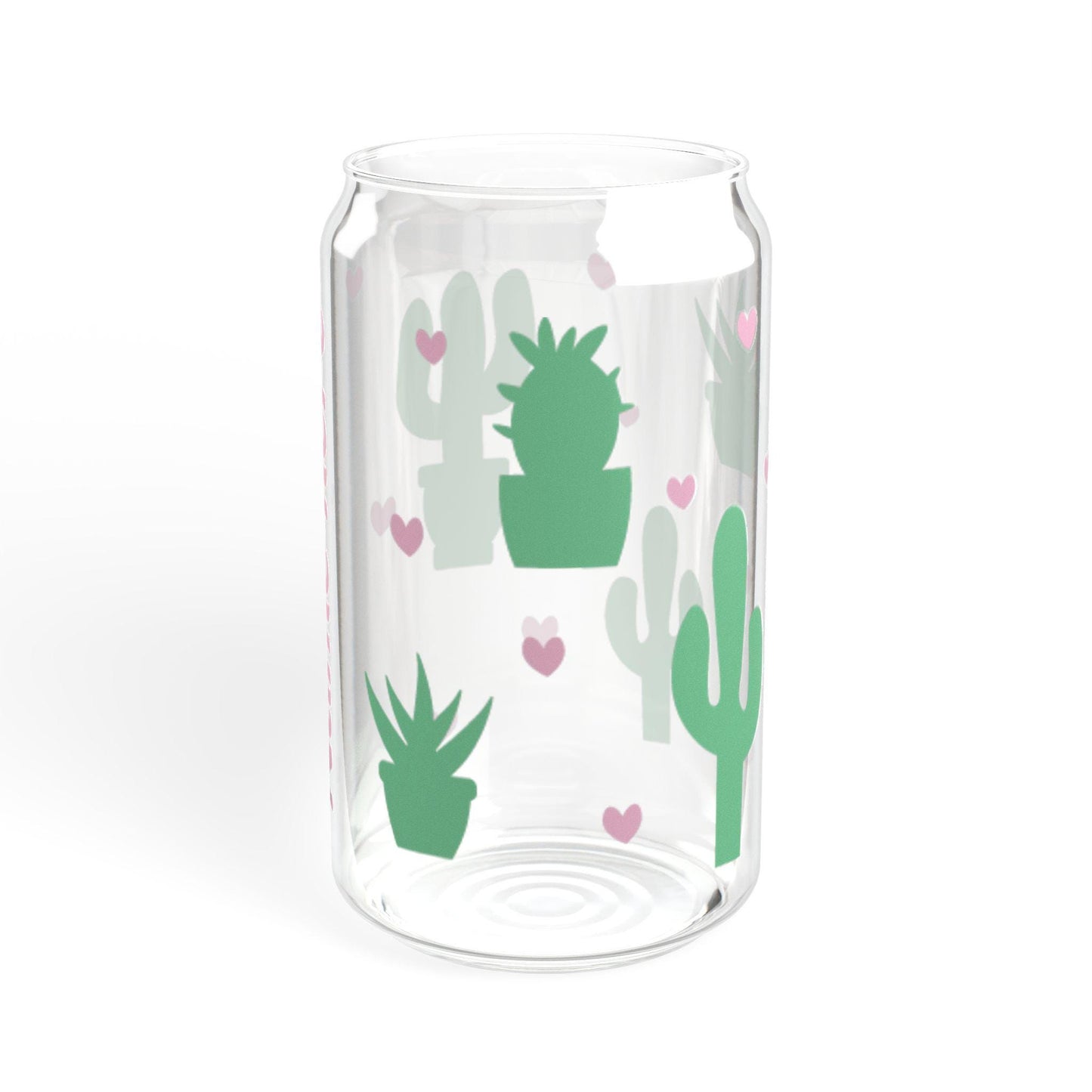 Cactus-Themed Sipper Glass, 16oz | Personalized Drinkware, Cute Tumblers, Eco-Friendly Glass, Gift for Her, Summer Party, western glass
