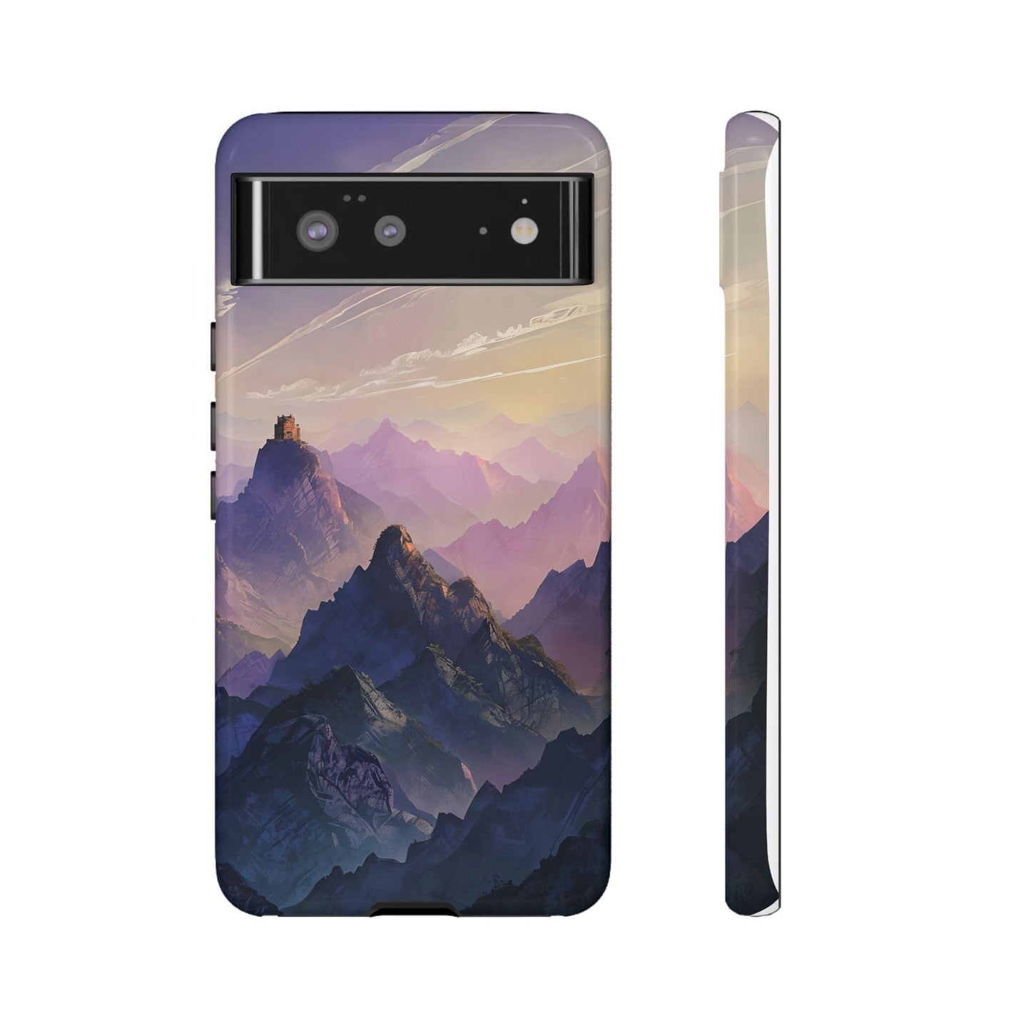 Mountain Sunset Phone Case: 3D Wrap, Dual Layer Protective Cover