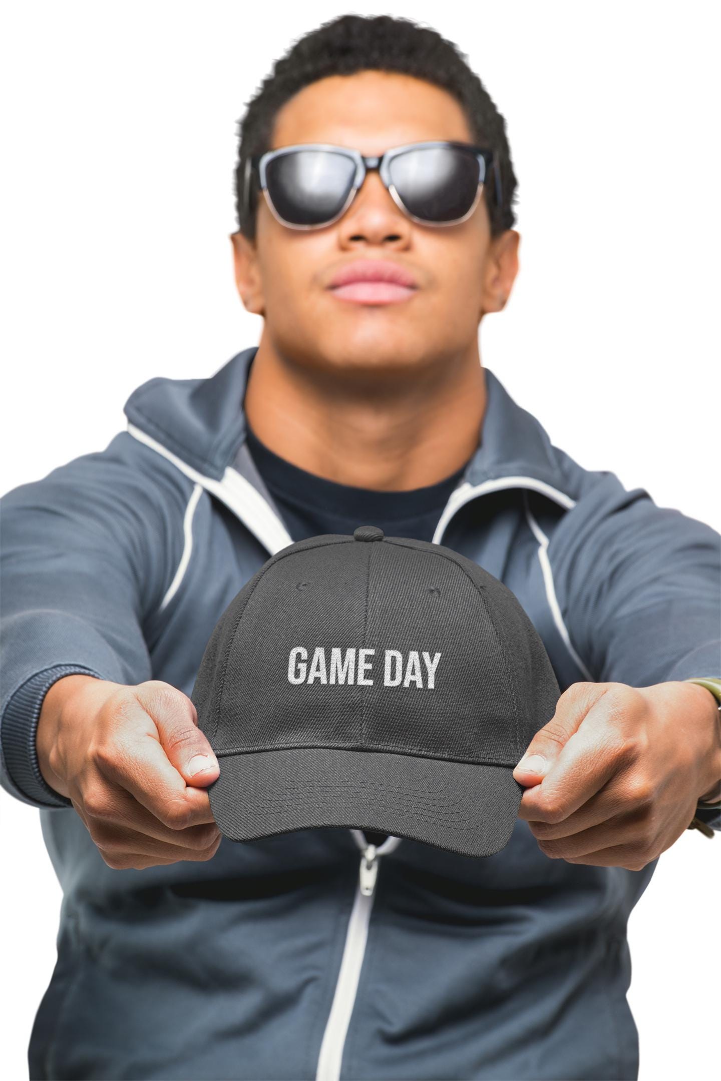 Game Day distressed dad hat, Embroidered baseball cap, cute game day hat