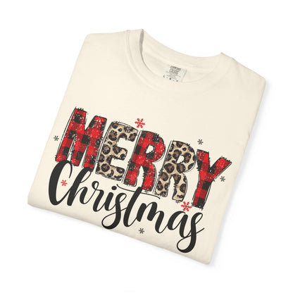 Merry Christmas Garment-Dyed T-Shirt, Unisex Holiday Tee, Festive Apparel, Christmas Gift, Cozy Casual Wear