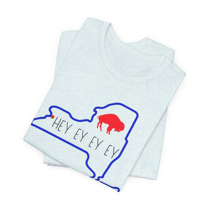 Buffalo Short Sleeve Tee, Fun Buffalo Fan Shirt, Game Day T-Shirt, Sports Apparel, Unisex Sports Tee, Perfect Gift for Football Fans