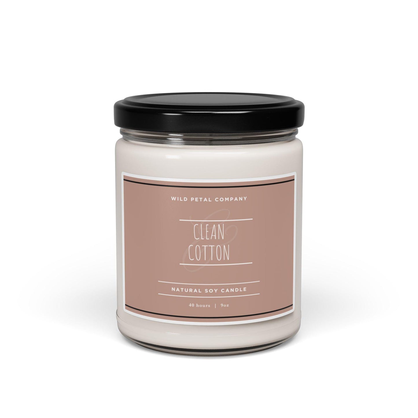 Clean Cotton Scented Soy Candle | Natural Aromatherapy for Home, Relaxation, Gifts, Self-Care, Spa Days