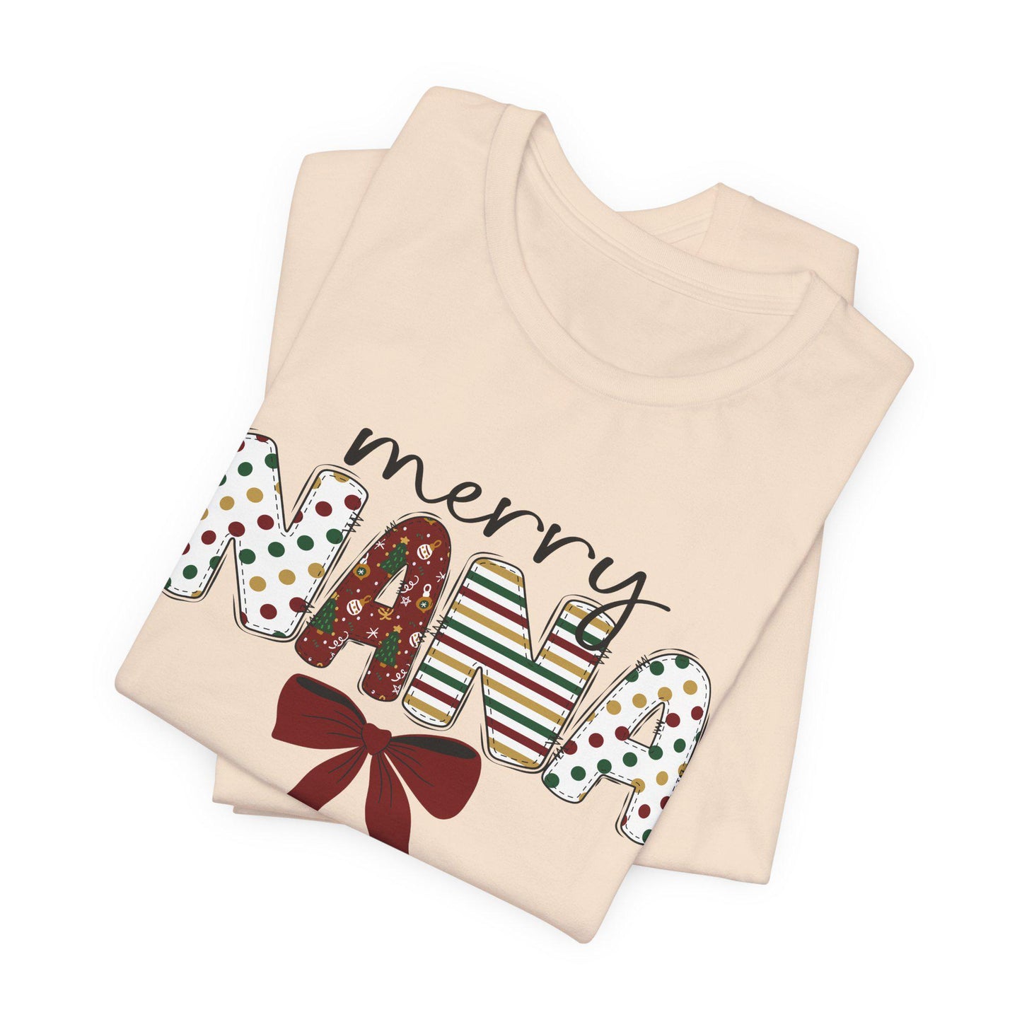 Merry Nana Holiday Tee, Unisex Jersey Short Sleeve T-Shirt, Christmas Gift for Grandma, Festive Family Shirt, Holiday Apparel, Cute Nana Top